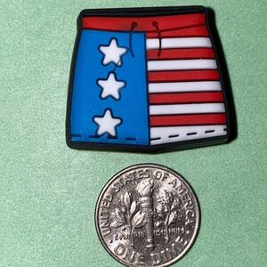 (10 for $15) Shorts Trunks w/ US Flag Themed Patriotic Summer Crocs Shoes Charms